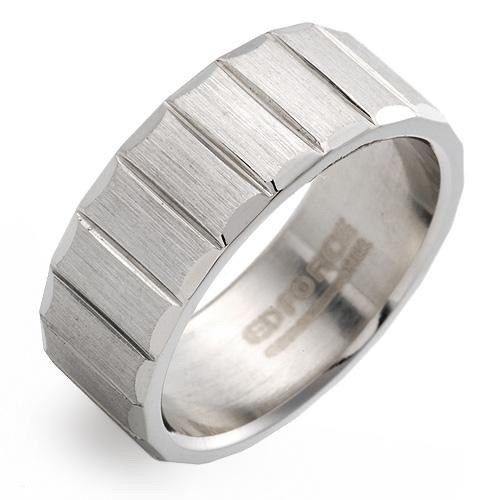 EDFORCE*8MM WIDE SOLID STAINLESS STEEL RING-SZ 12